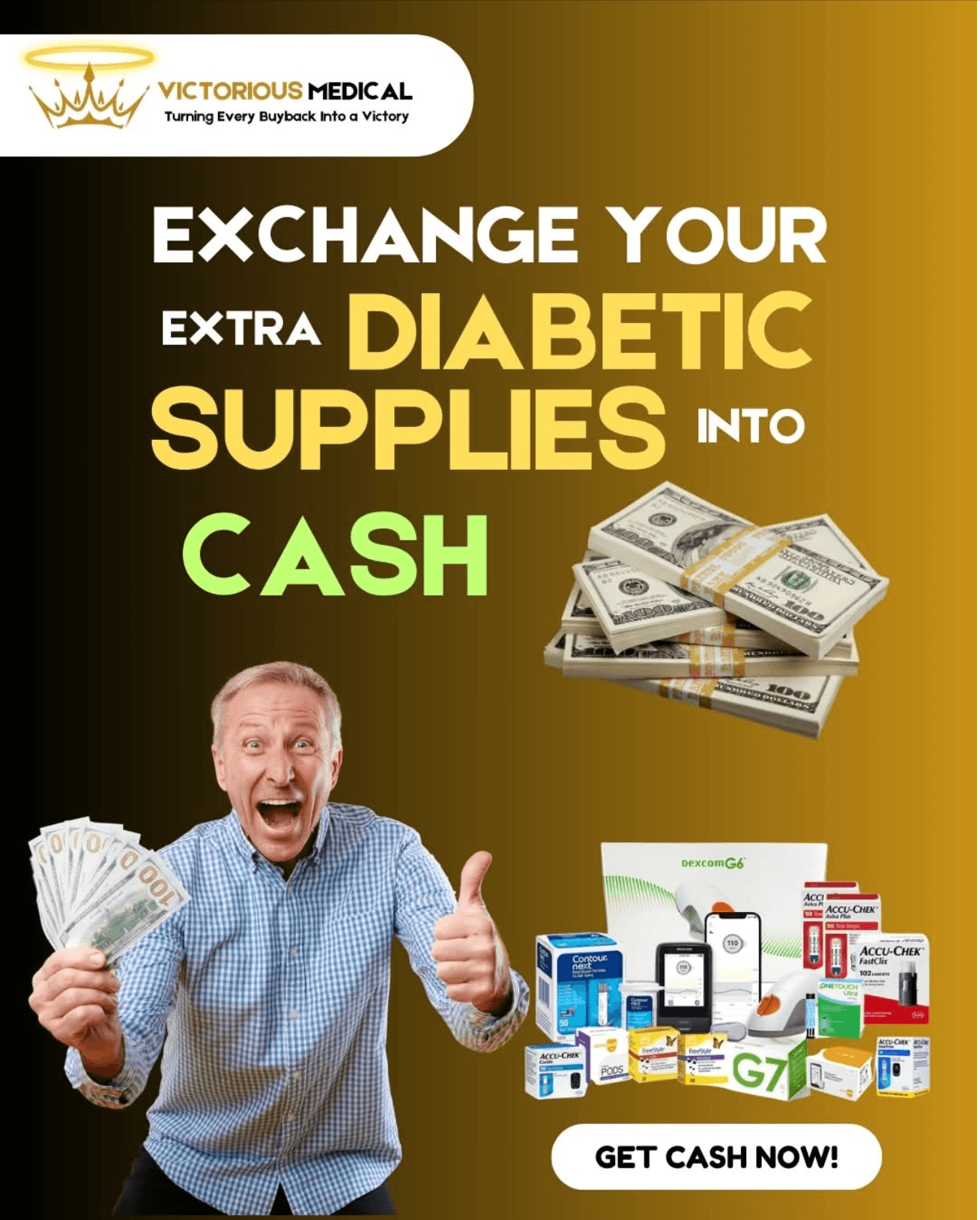 Exchange your diabetic supplies for cash